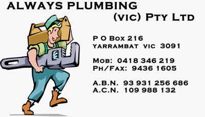 Always Plumbing Pty Ltd - 9436 1605